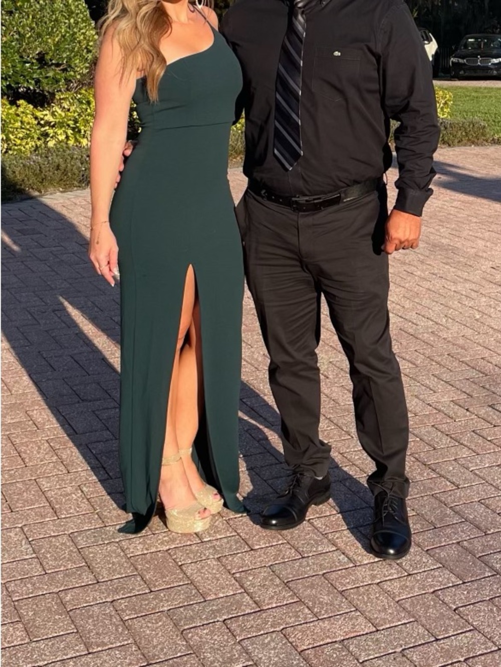 Lulu's Emerald Green One-Shoulder Sheath Dress